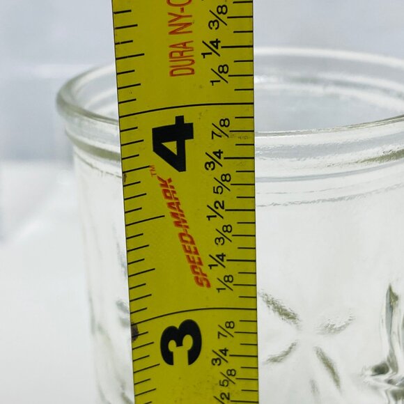 Vintage Kraft 50th Anniversary Glass Cheese Jars Set Of 4 Starburst Pattern - Picture 11 of 12